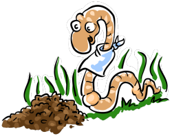 a cartoon earthworm