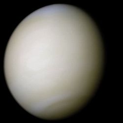 A true-color photo of the planet Venus
